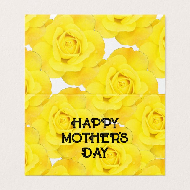 Happy Mother's Day Custom Message Yellow Floral (Outside Unfolded)