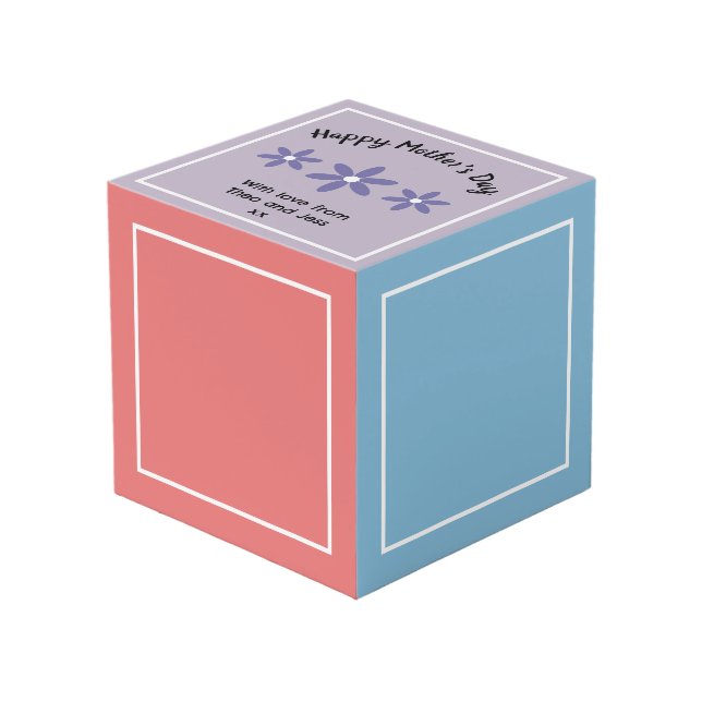 Happy Mother's Day Custom Multi Photo Personalised Cube (Front Angled)