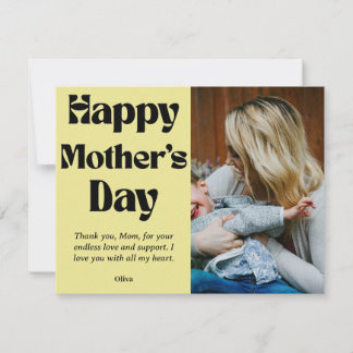 Happy mother's day – Custom Photo and Name Gift  Holiday Card