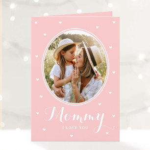 Happy Mother's Day Custom Photos Script Pink Cute Card