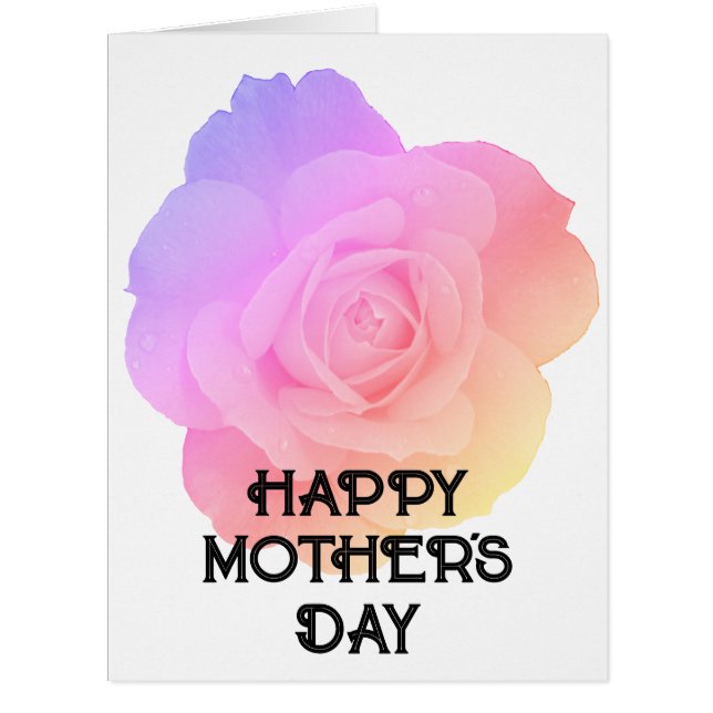 Happy Mother's Day Custom Text Floral Pink Rose (Front)