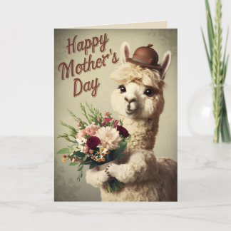 Happy Mother's Day Cute Alpaca Animal Card