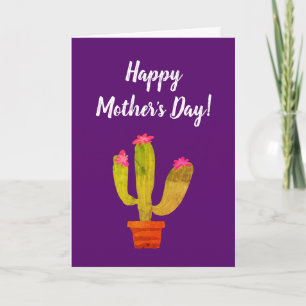 Happy Mother's Day cute cactus plant greeting Card