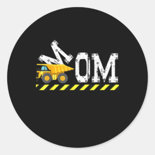Happy Mothers Day Cute Construction Kids For Mum M Classic Round Sticker