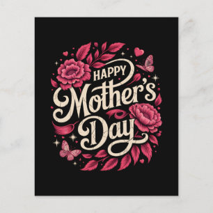 Happy Mothers Day Cute Floral Mum Flyer