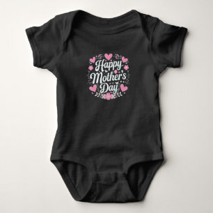Happy Mother's Day Cute Floral Mum Grandma Baby Bodysuit