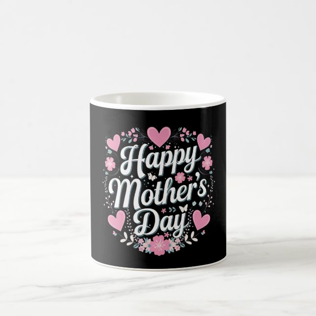 Happy Mother's Day Cute Floral Mum Grandma Coffee Mug (Center)