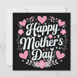 Happy Mother's Day Cute Floral Mum Grandma Invitation