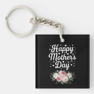 Happy Mother's Day Cute Floral Mum Grandma Wife Key Ring