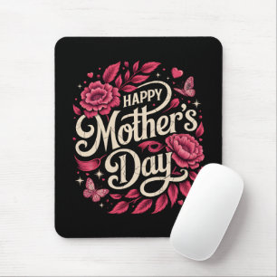 Happy Mothers Day Cute Floral Mum Mouse Pad
