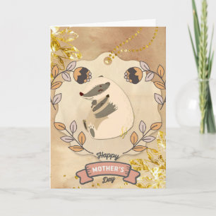 Happy Mother's Day Cute Fun Racoon Card