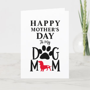 Happy Mother's Day Dachshund Dog Mum Typography Holiday Card