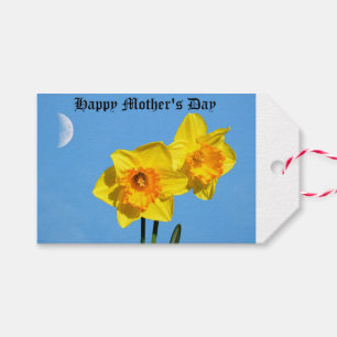 Happy Mother's Day Daffodils Gold Medal flowers Gift Tags
