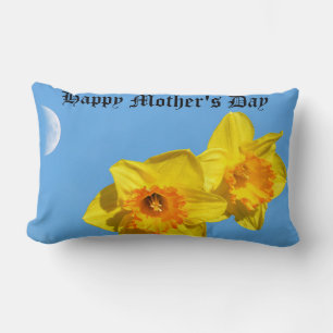 Happy Mother's Day Daffodils Gold Medal flowers Lumbar Cushion