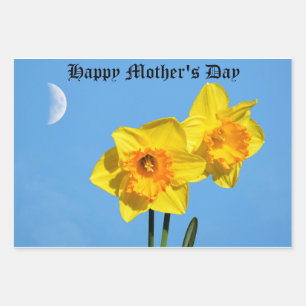 Happy Mother's Day Daffodils Gold Medal flowers  Wrapping Paper Sheet