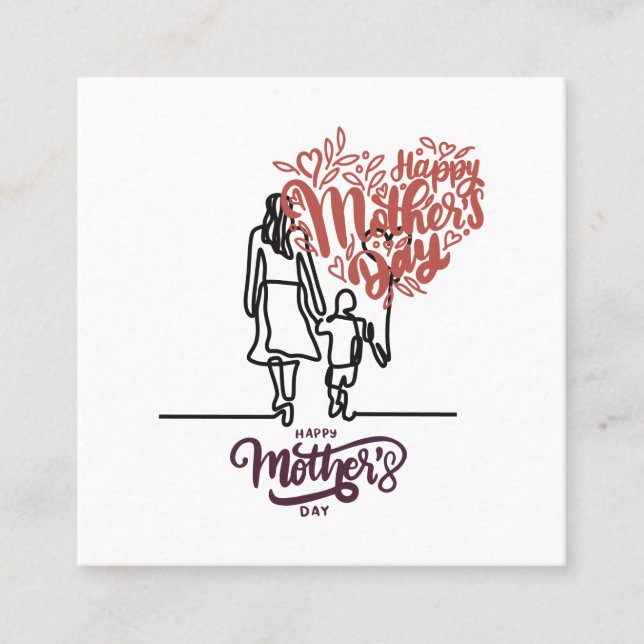 Happy mother's day design for moms  square business card (Front)
