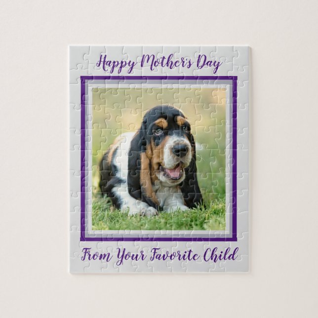 Happy Mothers Day Dog - Cut Favourite Pet Photo Jigsaw Puzzle (Vertical)
