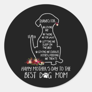 Happy Mothers Day Dog Mum Classic Round Sticker
