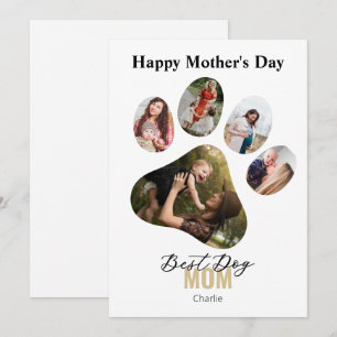 Happy Mother's day dog paw photo collage Invitation