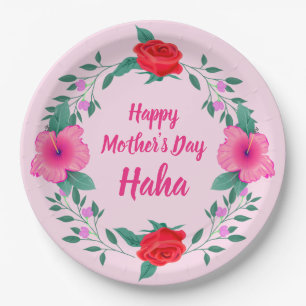 Happy Mother's Day Edit Name Japanese Haha Paper Plate