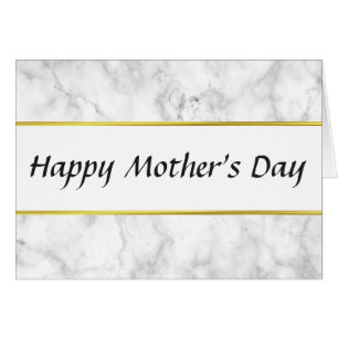 Happy Mother's Day Elegant Faux White Marble Card
