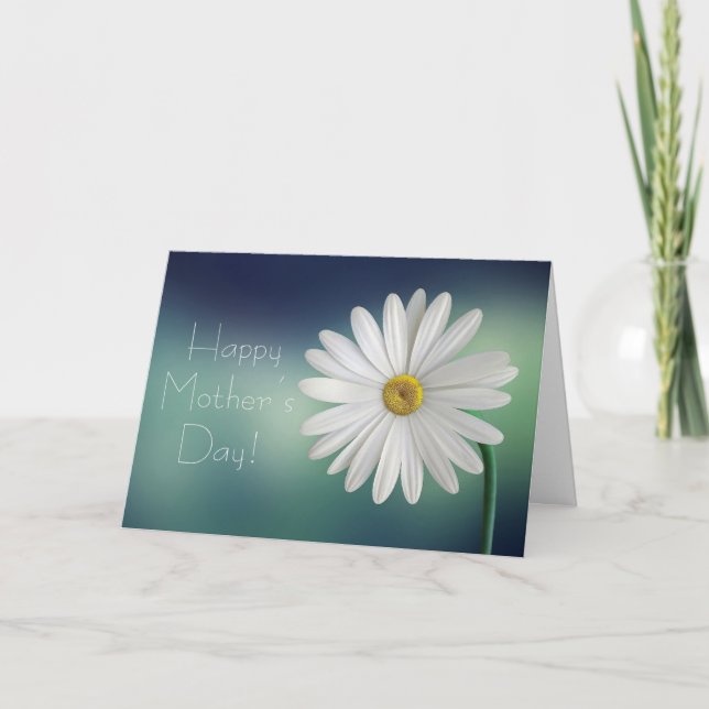 Happy Mother's Day Elegant Floral White Daisy Card (Front)