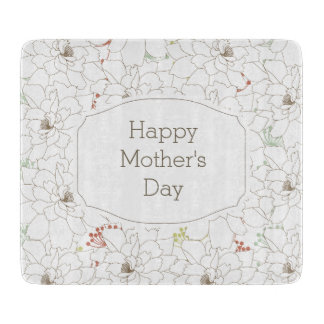 Happy Mother's Day Elegant Flowers Cutting Board