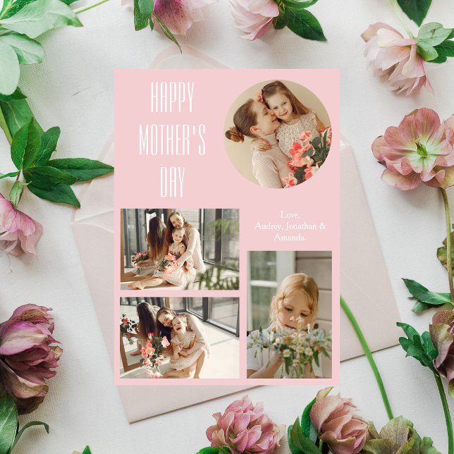 Happy Mother's Day | Elegant Modern photo collage Holiday Card (Creator Uploaded)