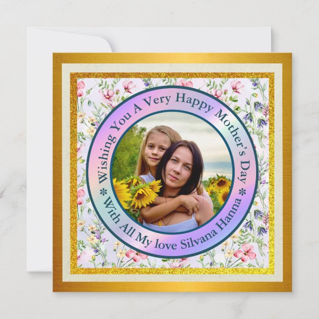 Happy Mother's Day Elegant Modern Photo postcard (Front)