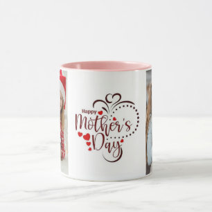 Happy mothers day Elegant Script 2 Photo Collage Mug