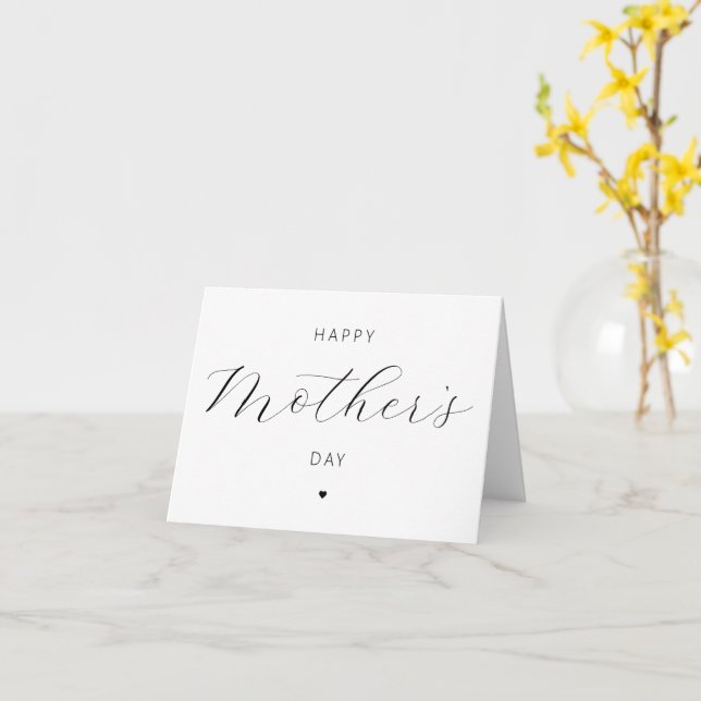 Happy Mother's Day Elegant Script Typography Card (Yellow Flower)