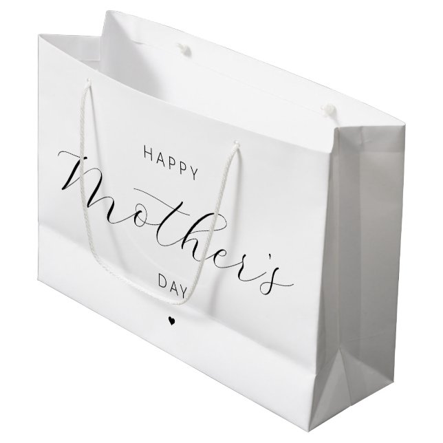 Happy Mother's Day Elegant Script Typography Large Gift Bag (Front Angled)