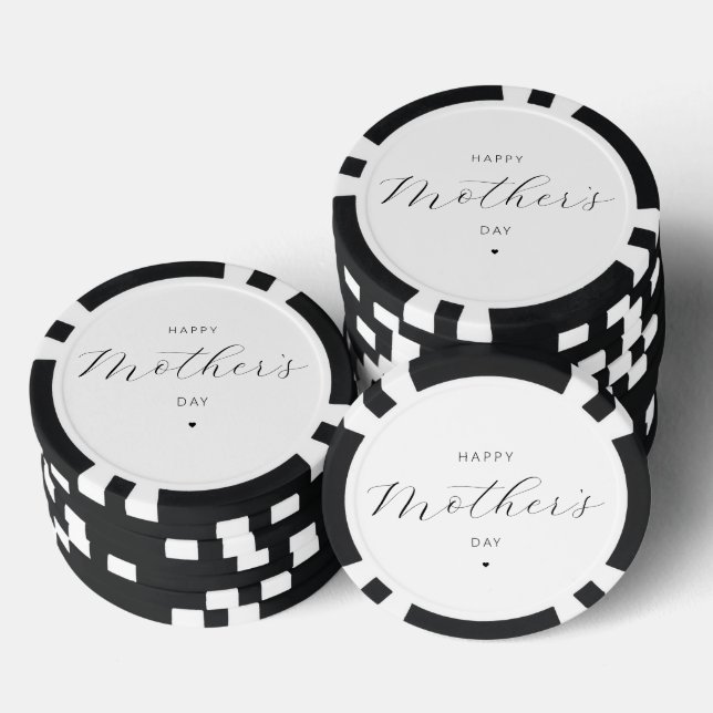 Happy Mother's Day Elegant Script Typography Poker Chips (Stack)