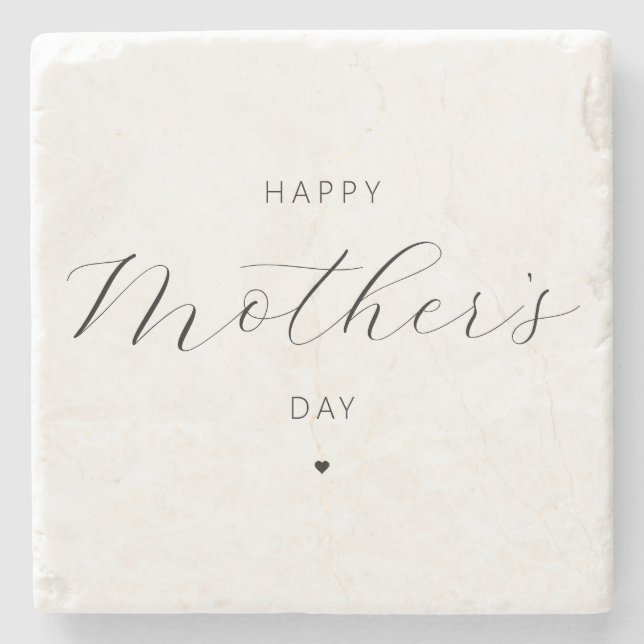 Happy Mother's Day Elegant Script Typography Stone Coaster (Front)