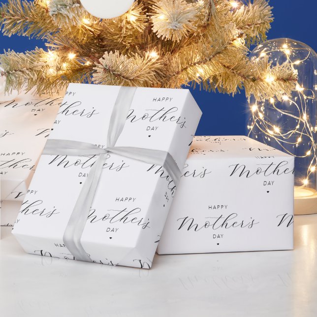 Happy Mother's Day Elegant Script Typography Wrapping Paper (Holidays)