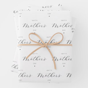 Happy Mother's Day Elegant Script Typography Wrapping Paper Sheet