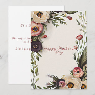  Happy Mother's Day Elegant Watercolor Flowers Invitation
