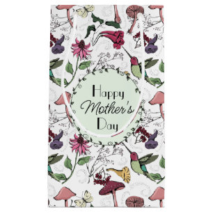 Happy Mothers Day Enchanted Garden Hummingbird Small Gift Bag