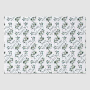 Happy Mother's Day Eucalyptus Watercolor Foliage Tissue Paper