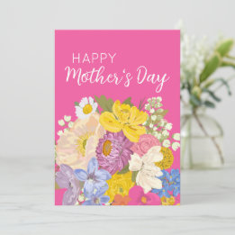 Happy Mother's Day Floral Blooms  Holiday Card
