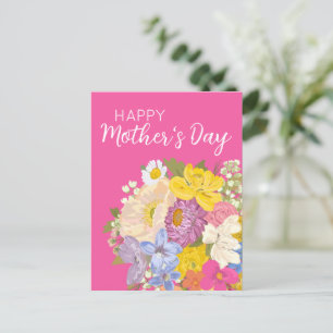 Happy Mother's Day Floral Blooms  Holiday Postcard