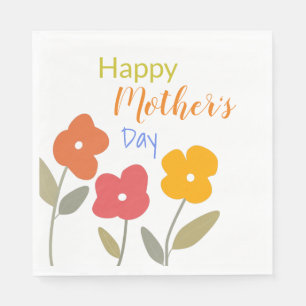 Happy Mother's Day Floral Blooms  Napkin