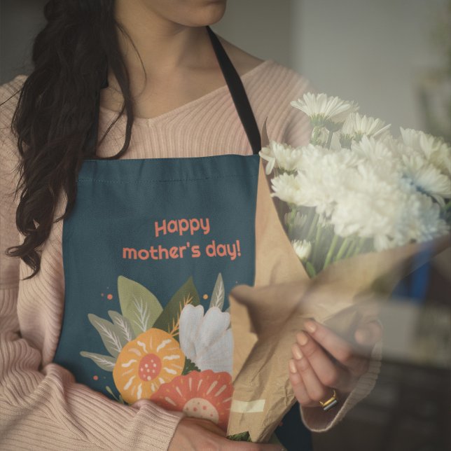 Happy mother's day floral bouquet apron (Creator Uploaded)