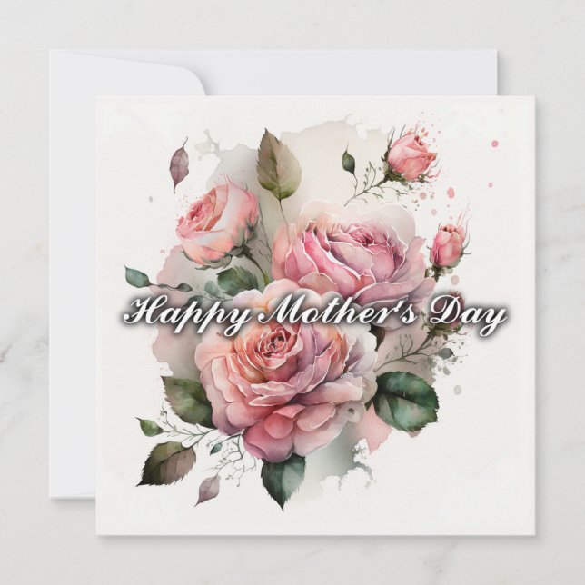 Happy mothers day floral bouquet modern holiday card (Front)