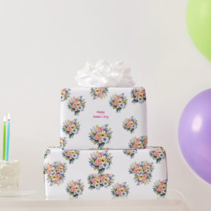 Happy Mother's Day Floral Bouquet  Wrapping Paper