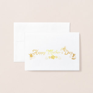 Happy Mother's Day Floral & Butterfly Foil Card