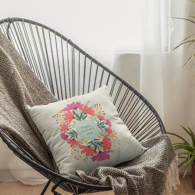 Happy mother's day floral cushion (Creator Uploaded)