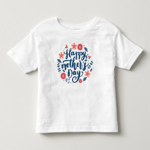 Happy Mother's Day Floral Design-63754 Button Toddler T-Shirt