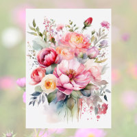 Happy Mother's Day Floral Drip Watercolor Style