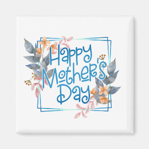 Happy Mother's Day Floral Frame   Magnet